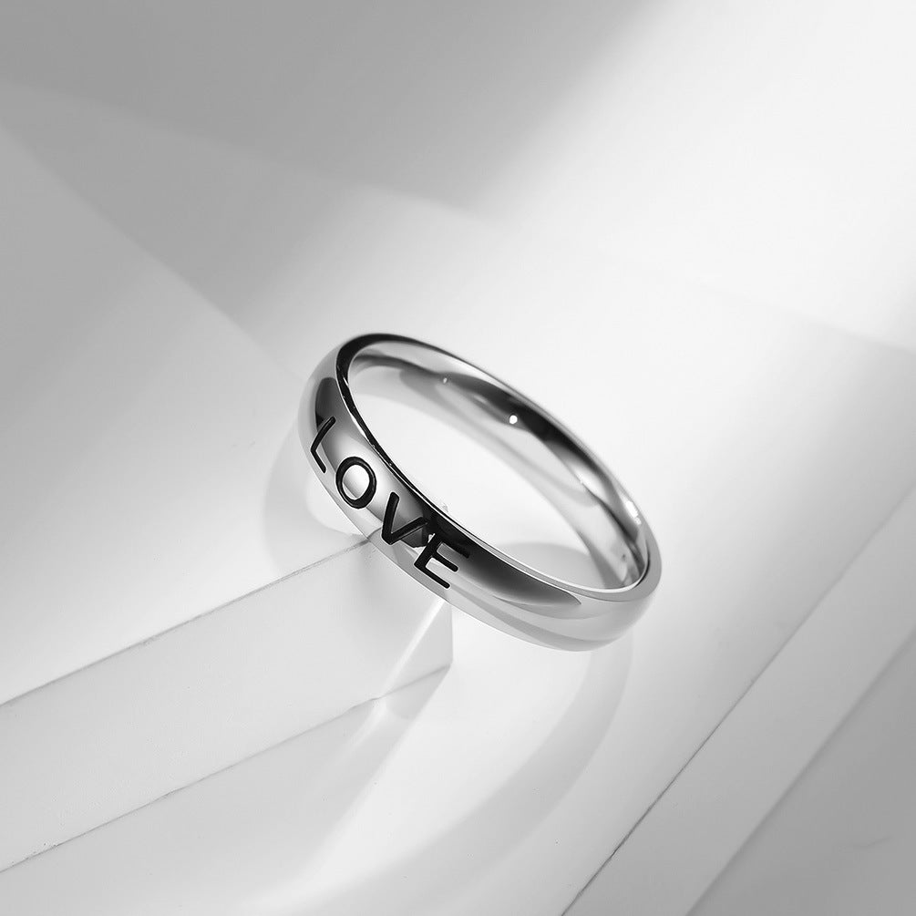 Love Hope Faith Stainless Steel Engraving Ring Unisex Gifts