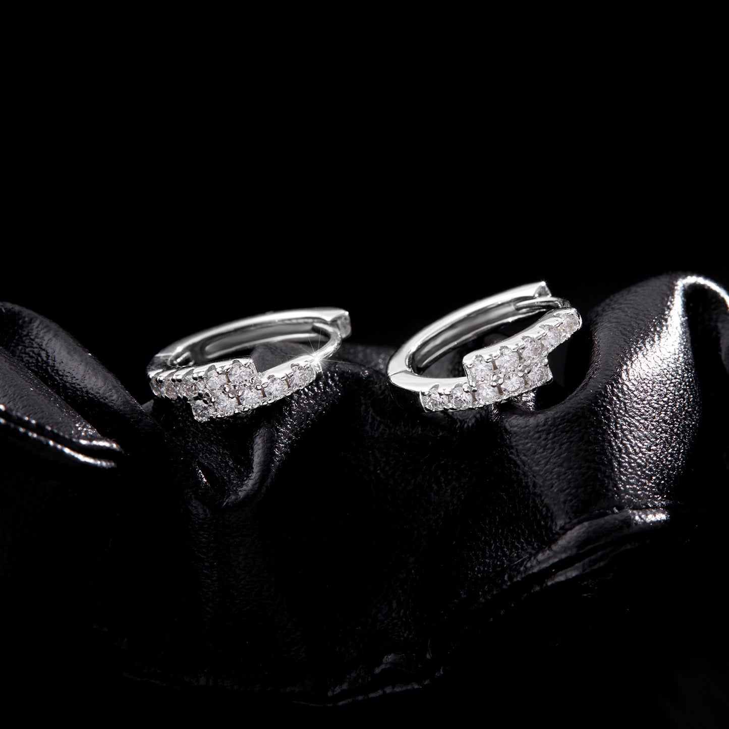 Planderful Moissanite Sparkling Earrings – Dazzling Double Row Design