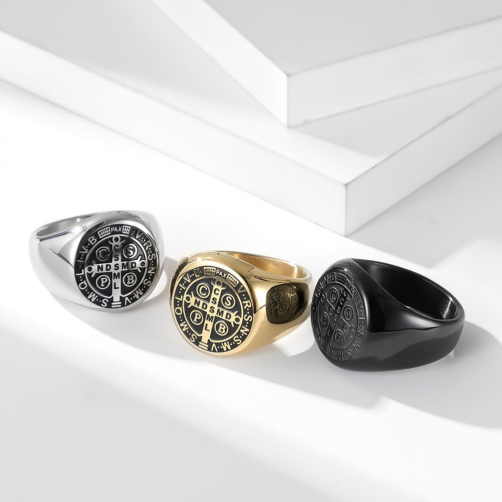 Steel Ring - Statement Cross Ring Jewelry