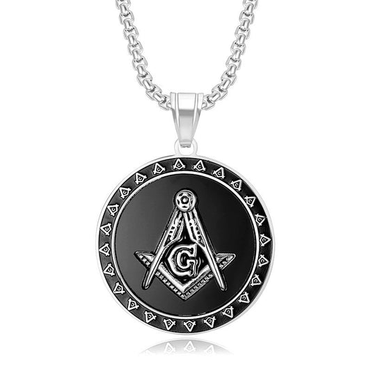 Planderful Everyday Genie Titanium Steel Gold Plated Masonic Pendant Necklace for Hip Hop Fans