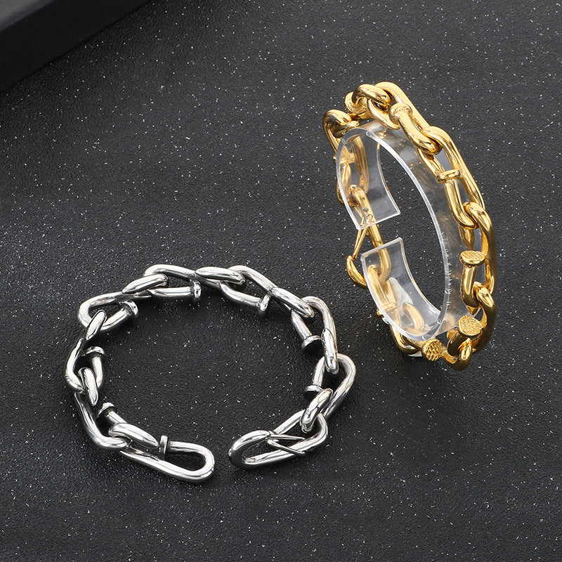 Planderful Everyday Genie Men Gold Plated Rivet Bracelet