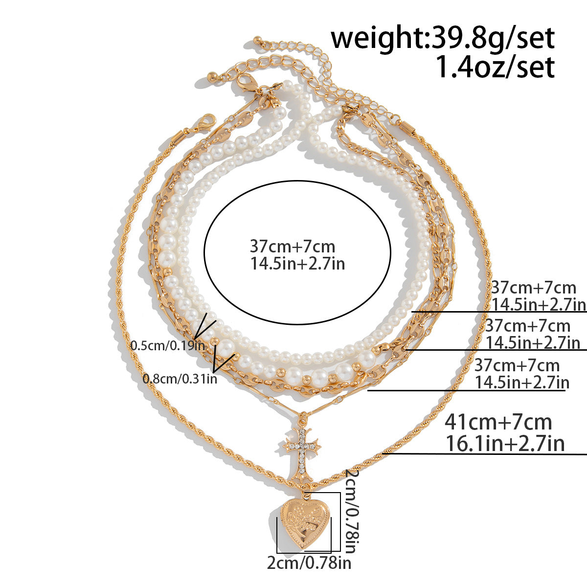 Pearl Cross Heavy Layered Choker