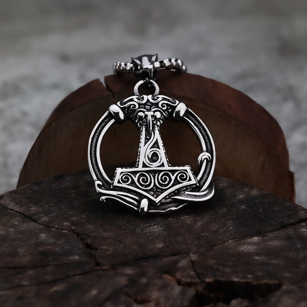 Nordic Viking Style Fashion Double Sided Pendant Necklace