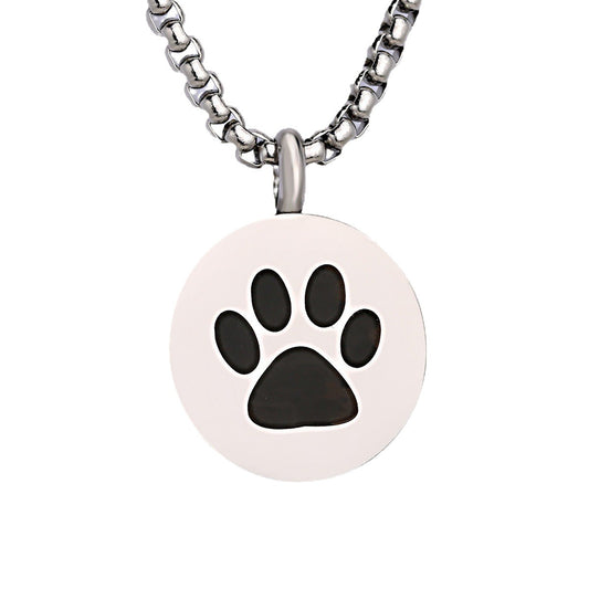 1. Planderful Pet Hair Urn Necklace Paw Prints Openable Stainless Steel Commemorative Pendant for Women