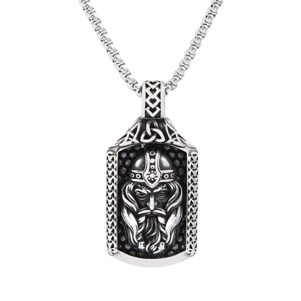 Titanium Steel Viking Warrior Necklace for Men - Fade Resistant