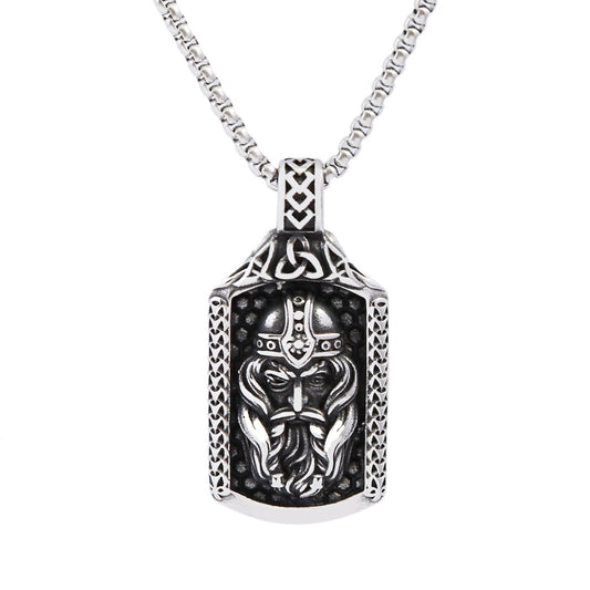 Titanium Steel Viking Warrior Necklace for Men - Fade Resistant