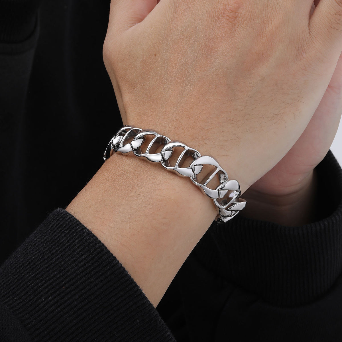 Polished Chain Stainless Steel Bracelet for Men