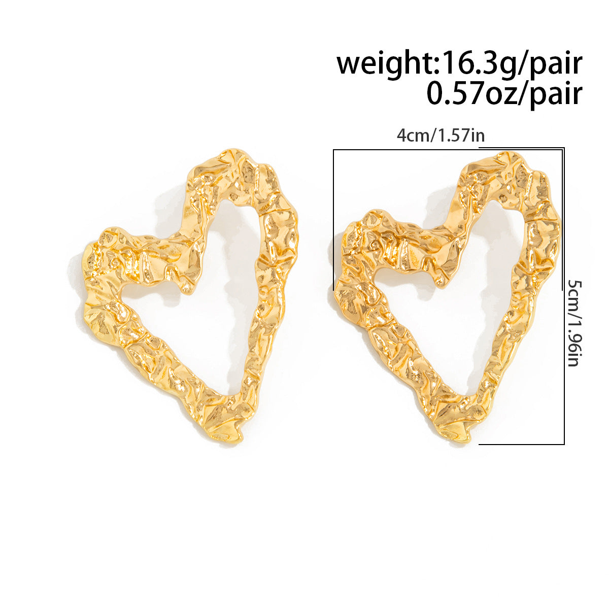 Planderful Vienna Verve Liquid Lava Stud Earrings For Women Retro Heart Star Pleated Design Statement Jewelry