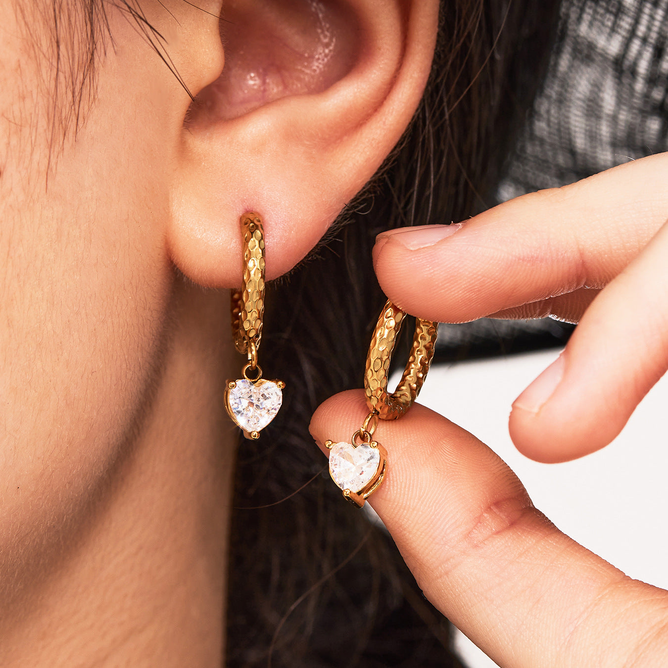 Planderful Zircon Earrings Exquisite Gold Plated For Women