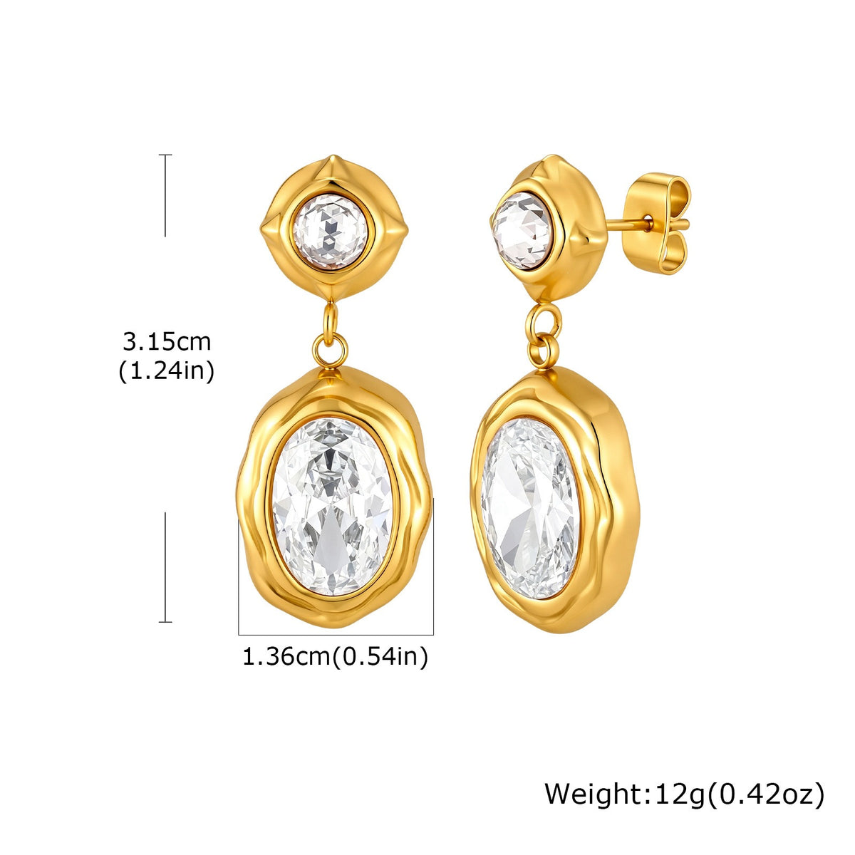 Faceted Zircon Jewelry Collection — Earrings or Necklace