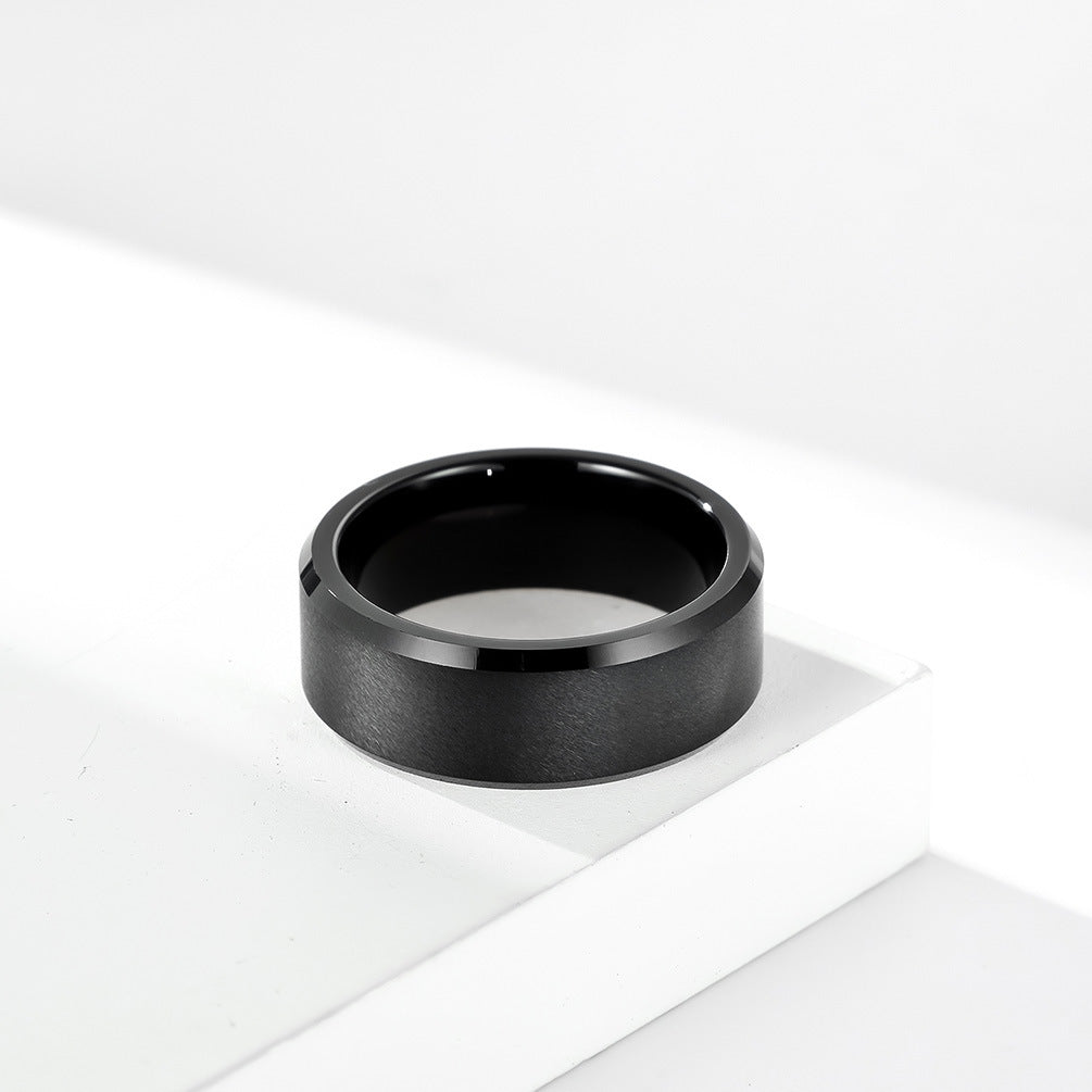 Stylish Black Matte Tungsten Steel Ring for Men 6/8/10mm