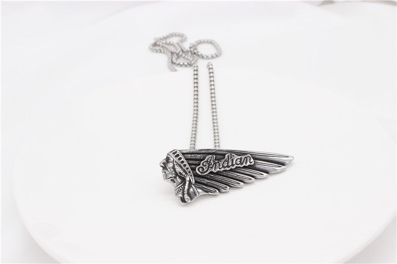 Indian Chief Titanium Steel Pendant Necklace