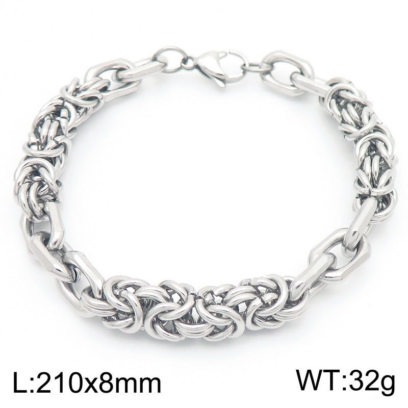 Hip-Hop Street Atmosphere Minimalist Hand-Spliced Bracelet Stainless Steel Men's