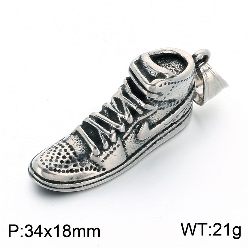 Casual Sports Fitness Pendant Retro Canvas Shoes Boxing Gloves Barbell Stainless Steel Men's Necklace