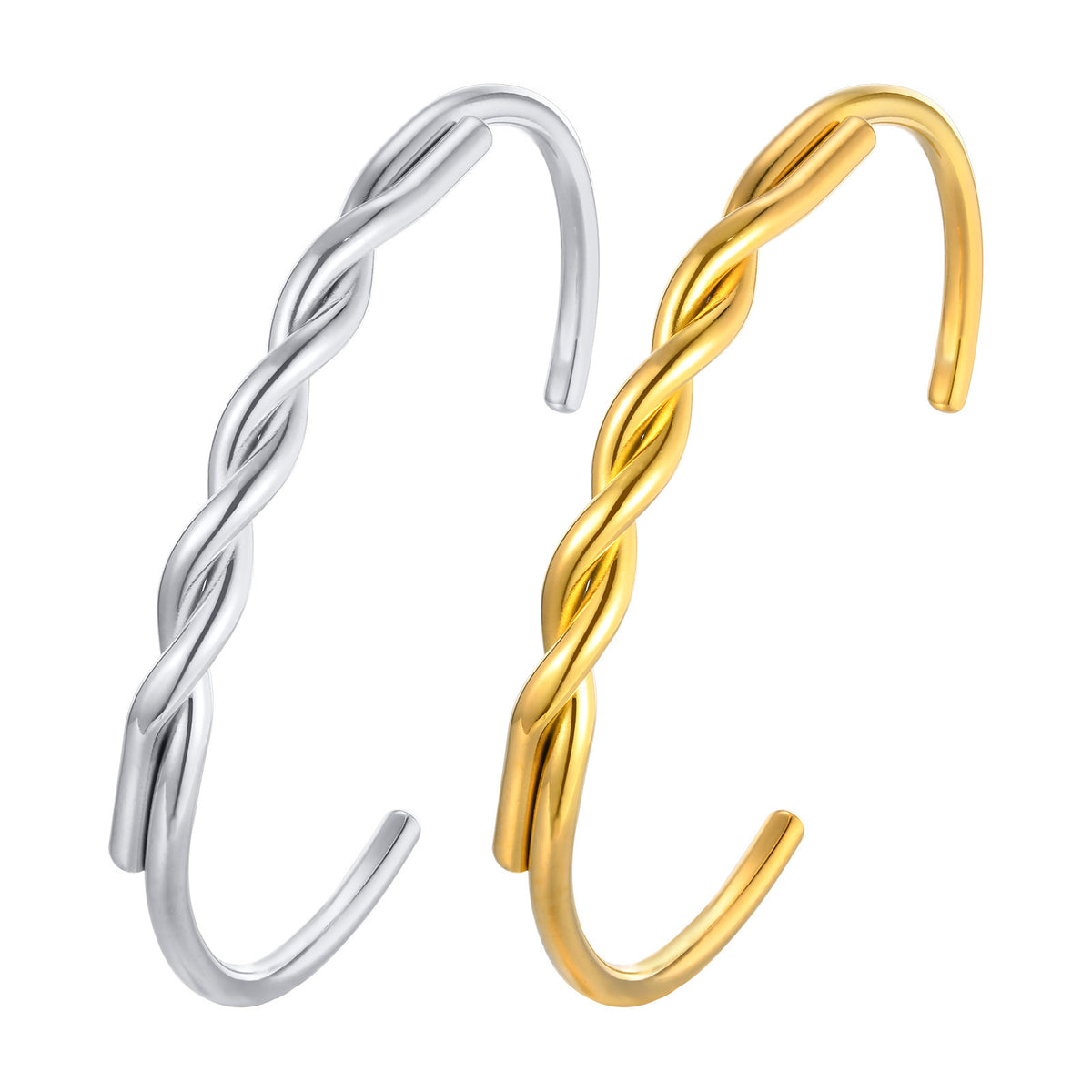 Stainless Steel Twist Opening Bracelet