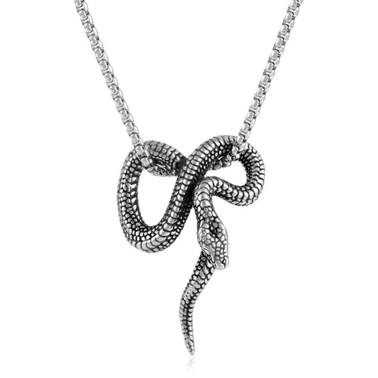 European And American Stainless Steel Snake Pendant Necklace