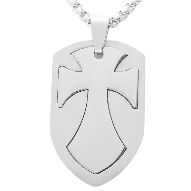 Personalized Retro Titanium Steel Cross Pendant Necklace for Trendy Men