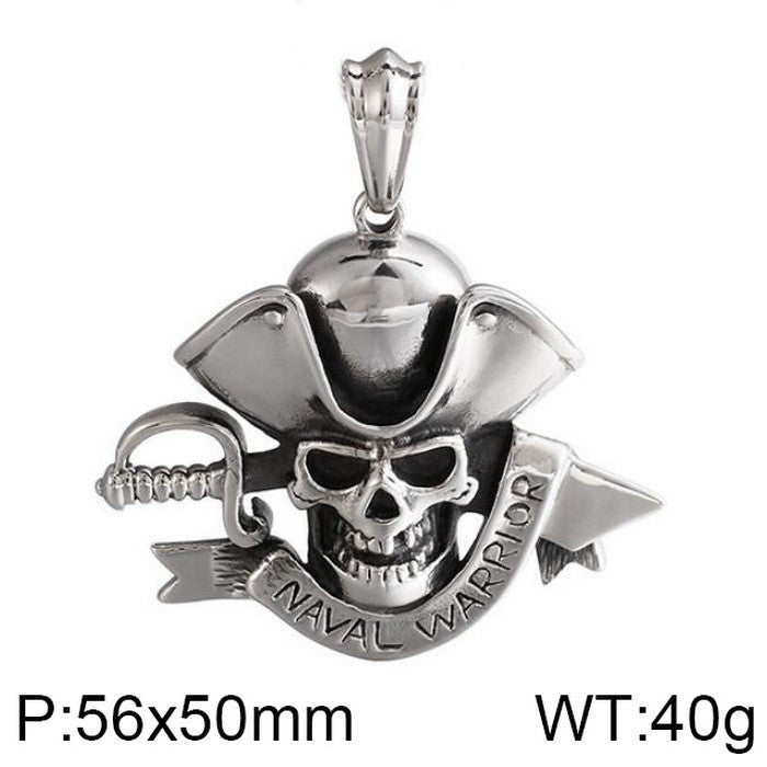Peripheral Film And Television Naval Style Pendant, Punk Rock Retro Stainless Steel Jack Necklace