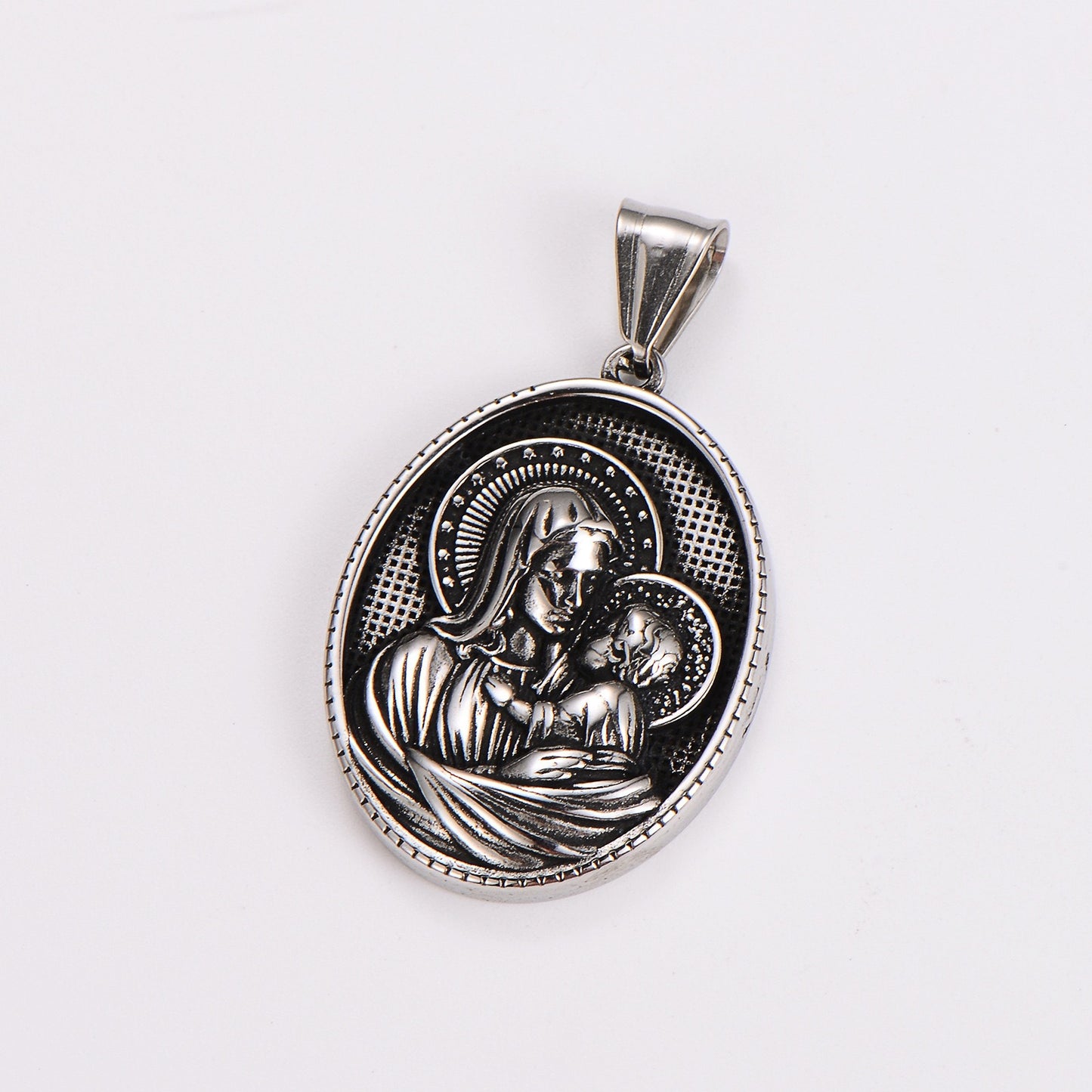1. Pvanderful Virgin Mary Pendant Necklace Titanium Steel For Women European Retro Style Jewelry Gift