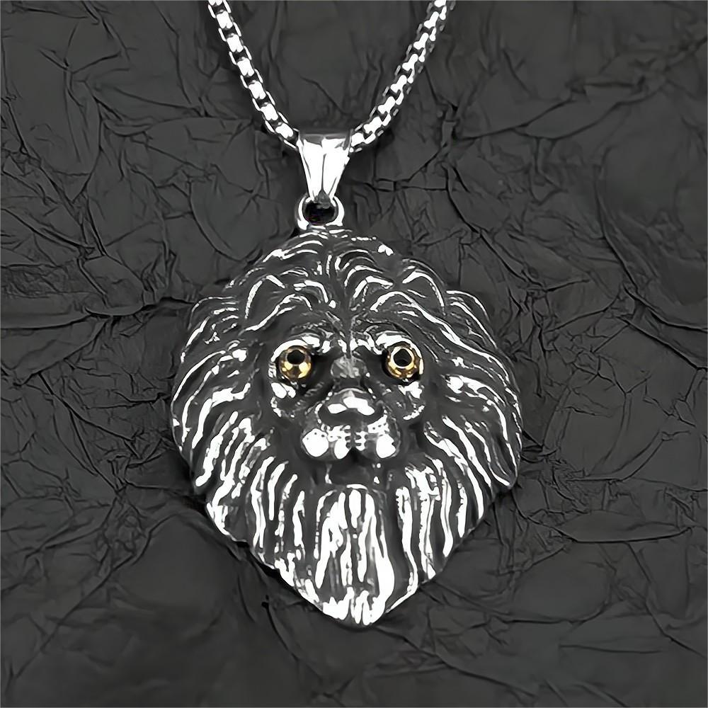 European And American Jewelry Wholesale Men's Retro Lion Head Pendant Necklace