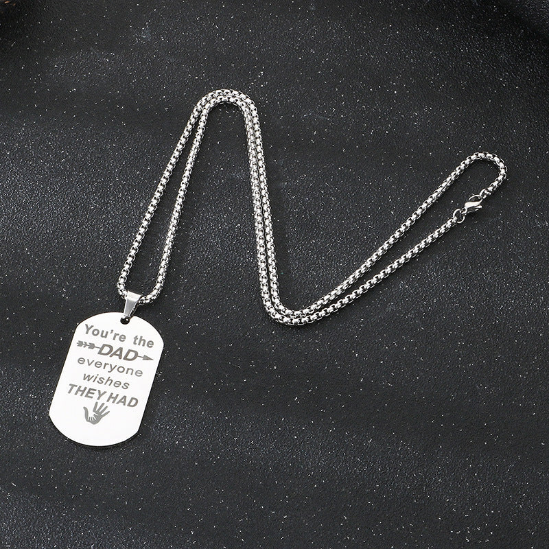 Planderful Dad Birthday Gift Stainless Steel Pendant Men