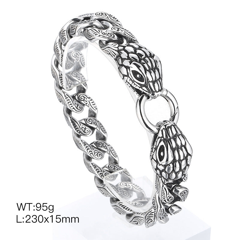 Rock Inlaid Zircon Snake Element Series – Snake Head Bracelet
