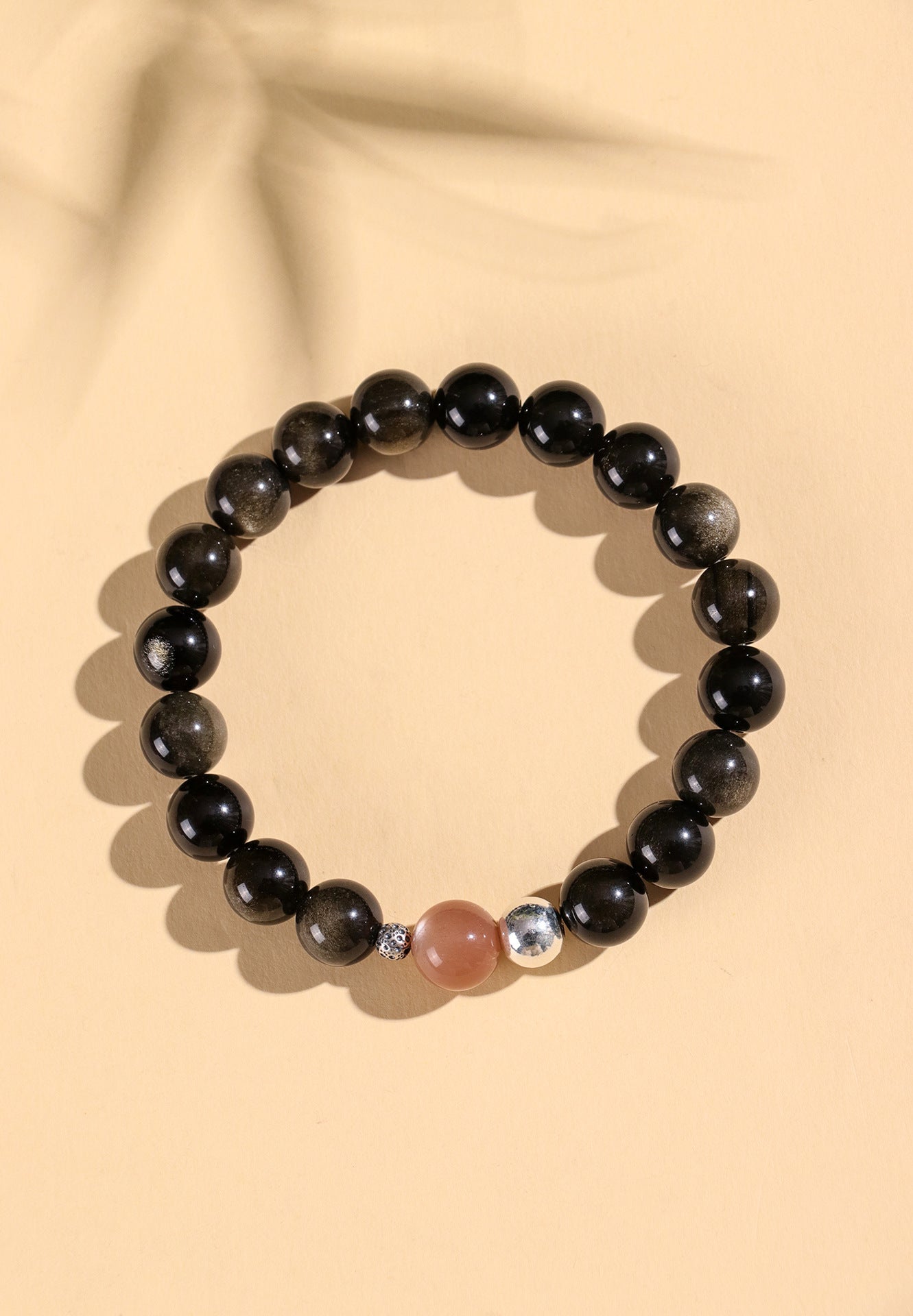 Planderful Fortune's Favor Bracelet – Elegant Beaded Design with Obsidian and Sun Stone