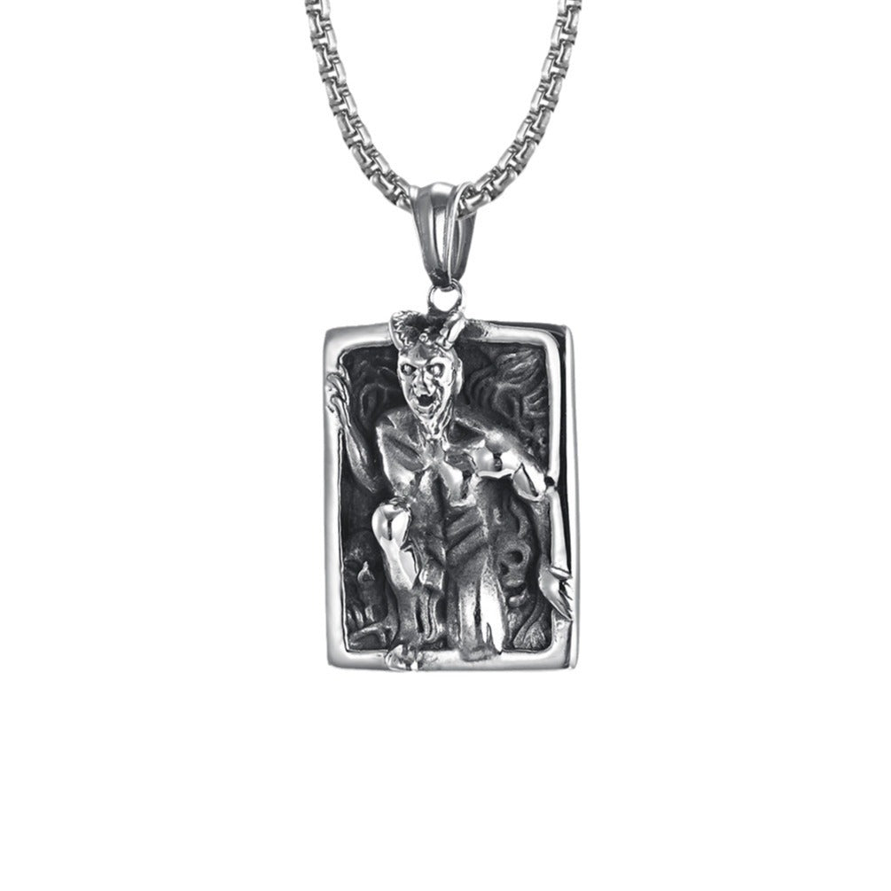 Horror Demon Mirror Man Men's Hip Hop Necklace Pendant