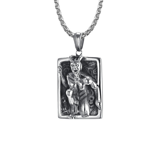Horror Demon Mirror Man Men's Hip Hop Necklace Pendant