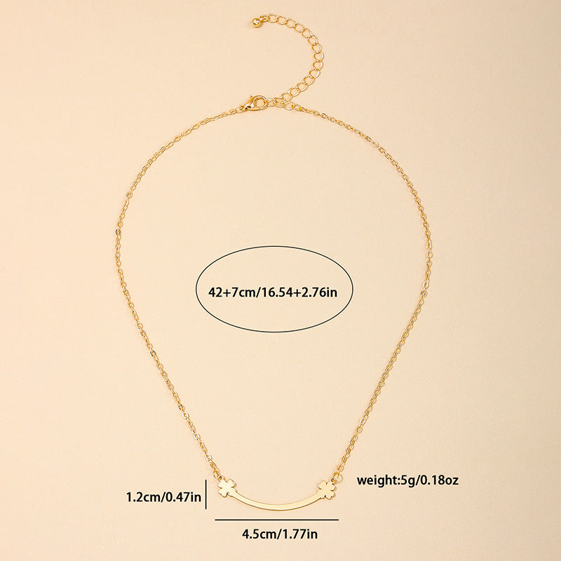 Cross-Border Clover Smiling Face Necklace - Perfect Gift for Her