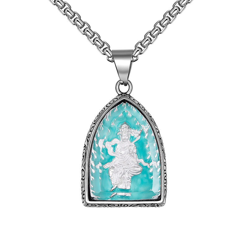 Stainless Steel Necklace – Vintage Zodiac Sign Pendant For Men With Luminous Amulets