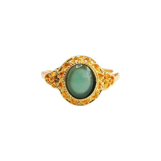 Blue-Water Jadeite Openwork Ring