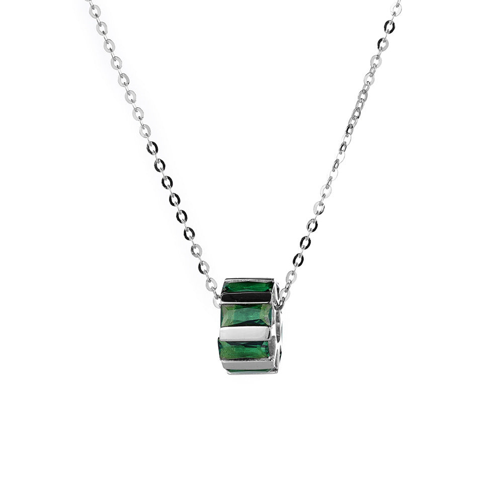 Niche Design Sense Emerald S925 Sterling Silver Necklace