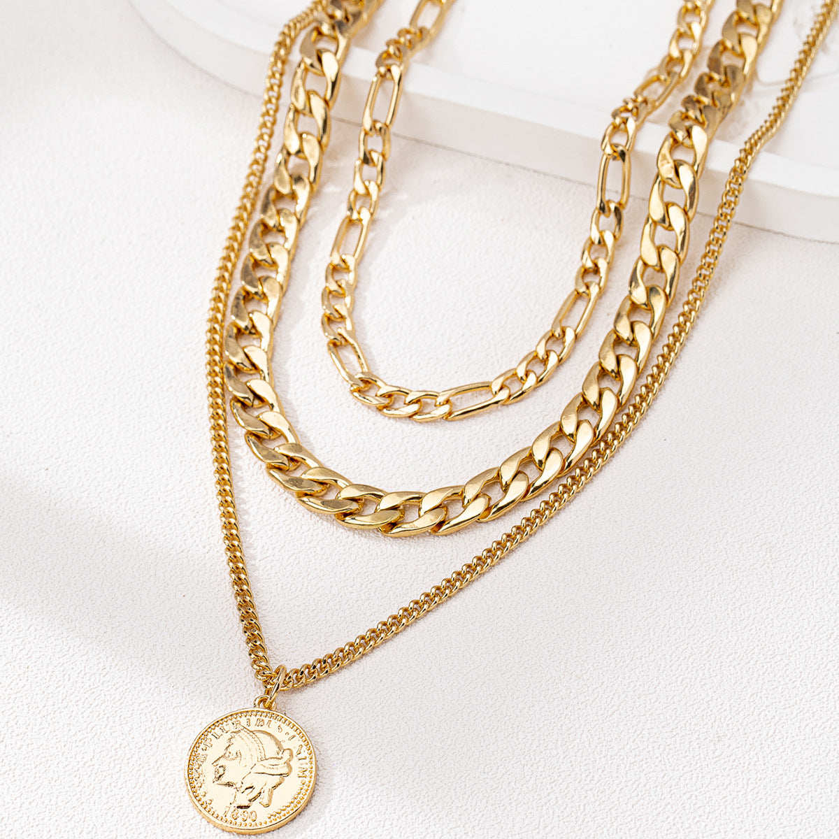 Planderful Vienna Verve Necklace Set – Multi-Layer Stacked Metal Chains