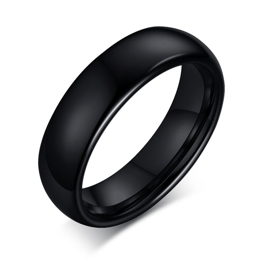 Tungsten Steel Bare Ring 6MM Black Men's Jewelry Accessories