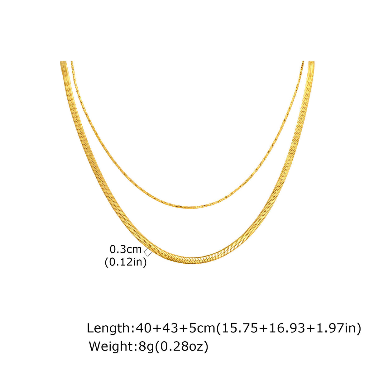 Stainless Steel Multi-Layer Stacked Blade Chain Hammer Round Chain Pendant Necklace