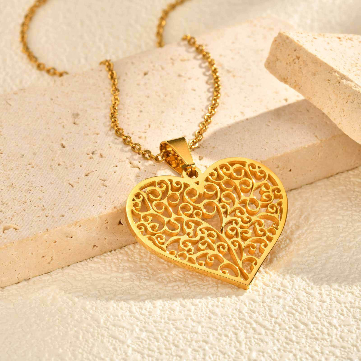 Tree of Life Heart Stainless Steel Necklace