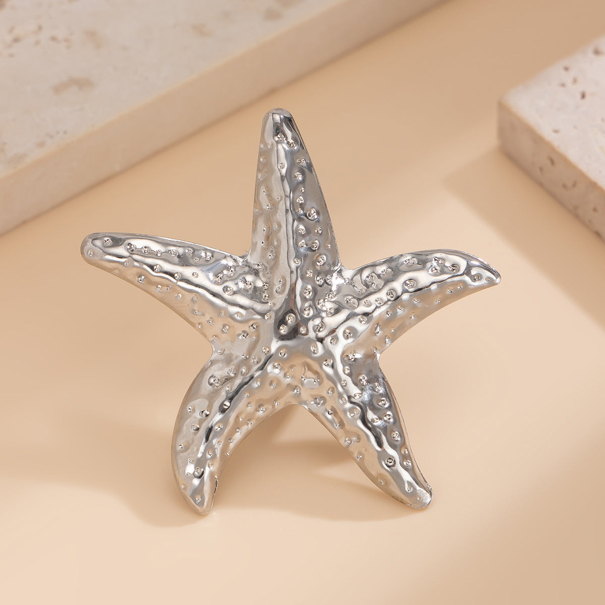 Planderful Vienna Verve Ring – Adjustable Beach-Inspired Design with Starfish and Pearl Accents