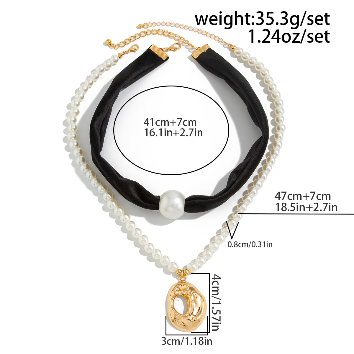 Maillard Pearl-Style Liquid Ring Necklace