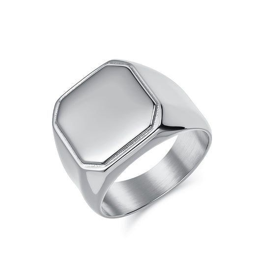 Planderful Mens Stainless Steel Ring Hip Hop Square Sleek Design For European American Style