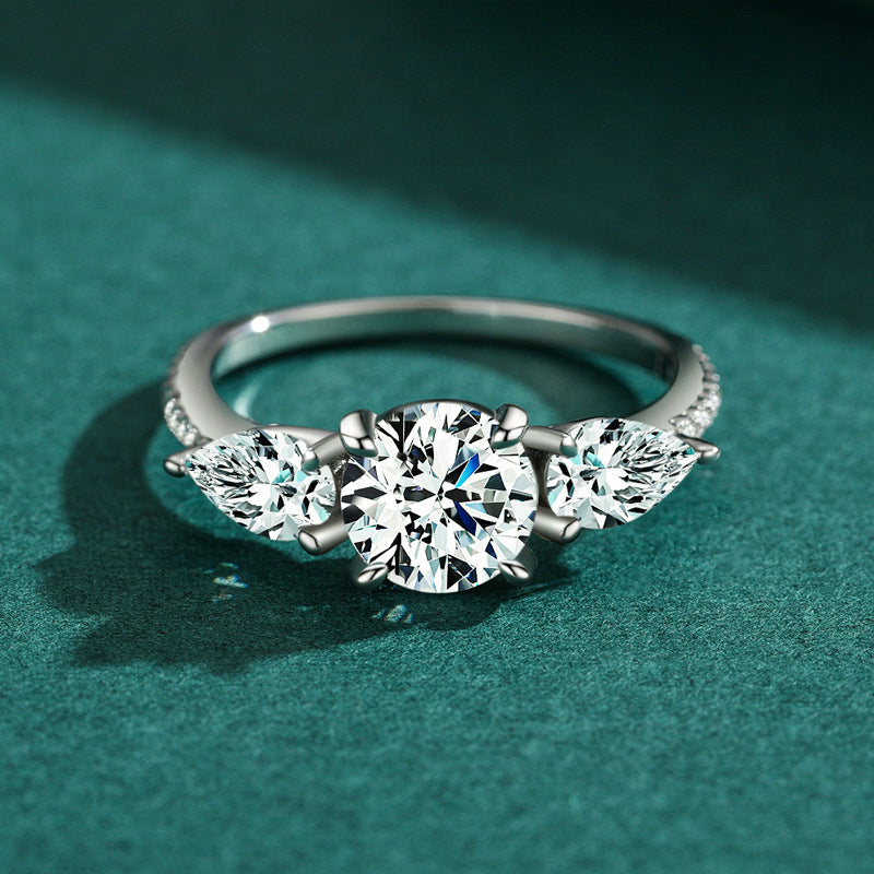 Everyday Genie Sterling Silver Ring with Zircon Inlay, Sizes 5-10