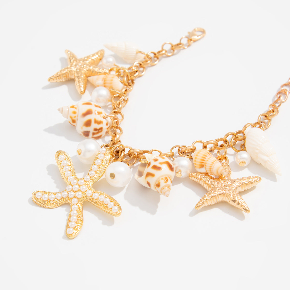 Planderful Vienna Verve Ring – Adjustable Beach-Inspired Design with Starfish and Pearl Accents