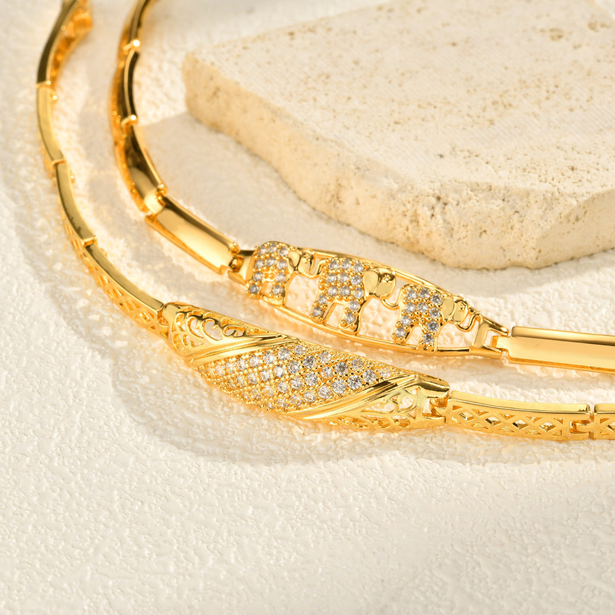 Delicate Zircon Copper Bracelet Collection