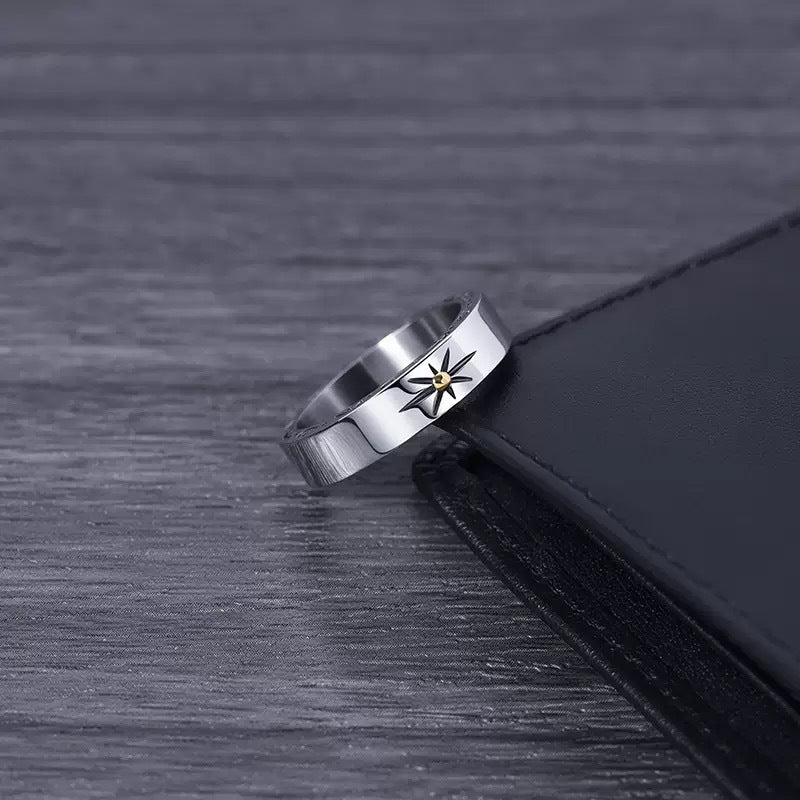 Planderful Everyday Genie Titanium Steel Ring For Men North Star Hipster Style Durable Daily Wear Gift