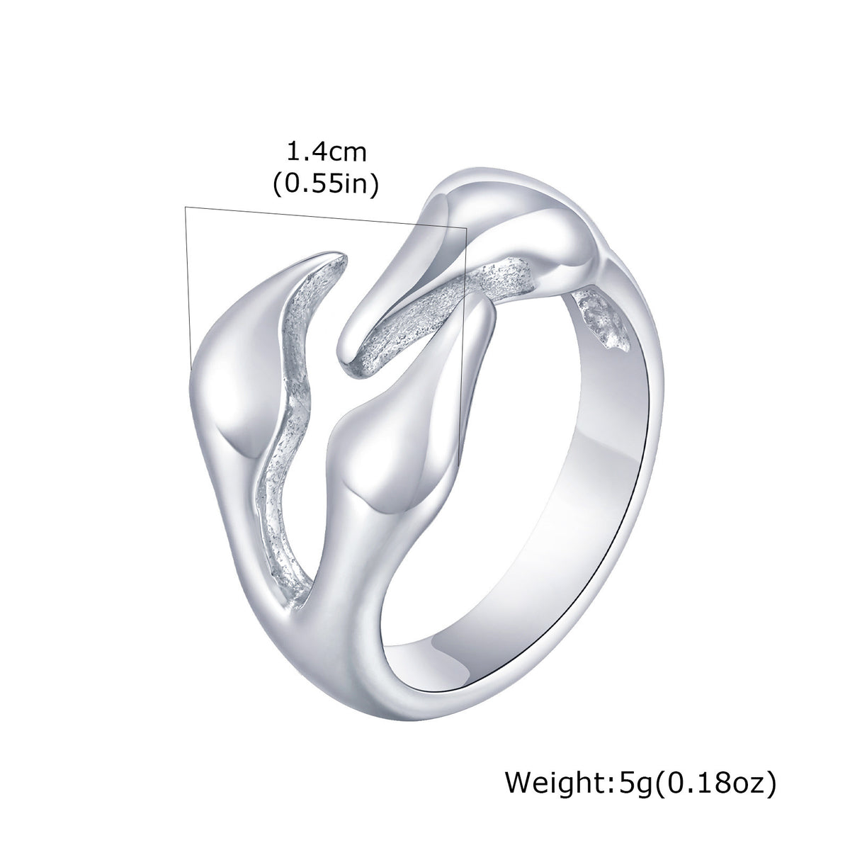 Titanium Steel – Stainless Steel Irregular Geometric Ring – Men's