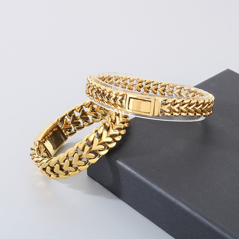 Planderful Titanium Woven Heart Unisex Bracelet For Him Her