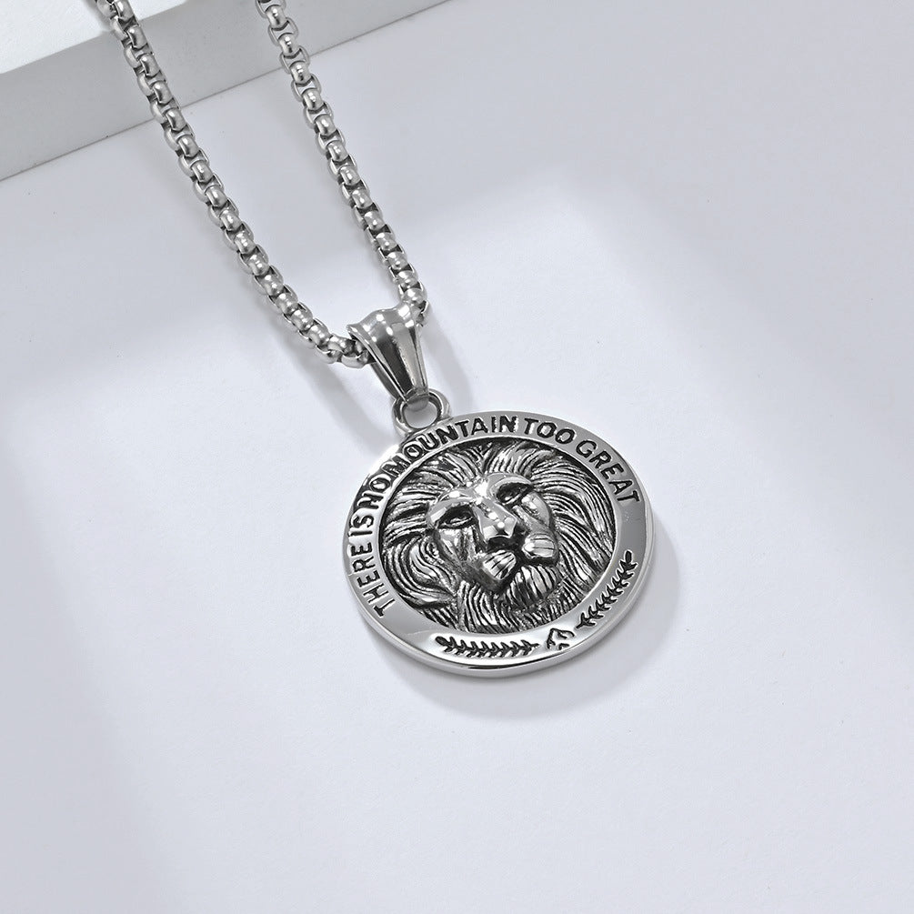 Cross-Border European and American Hip-Hop Lion Head Necklace
