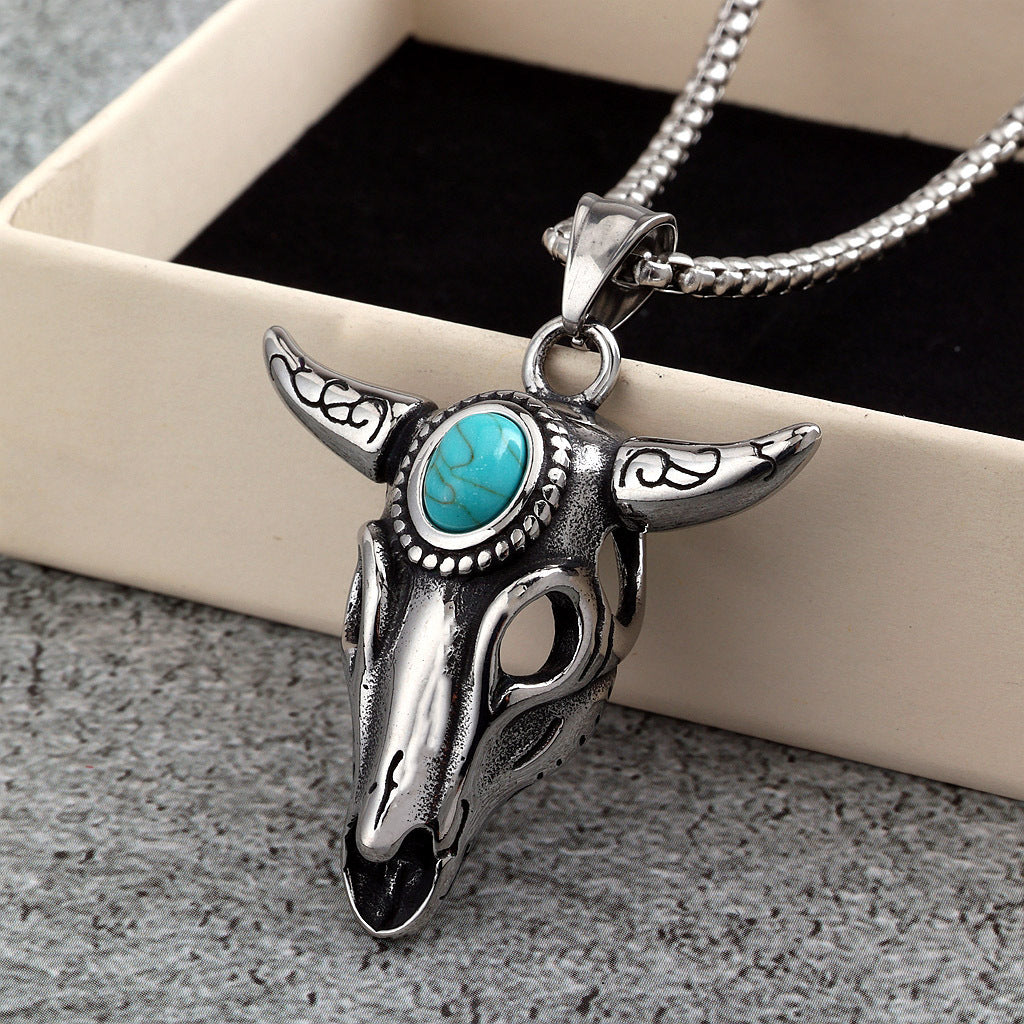 Vintage Stainless Steel Men's Pendant Necklace