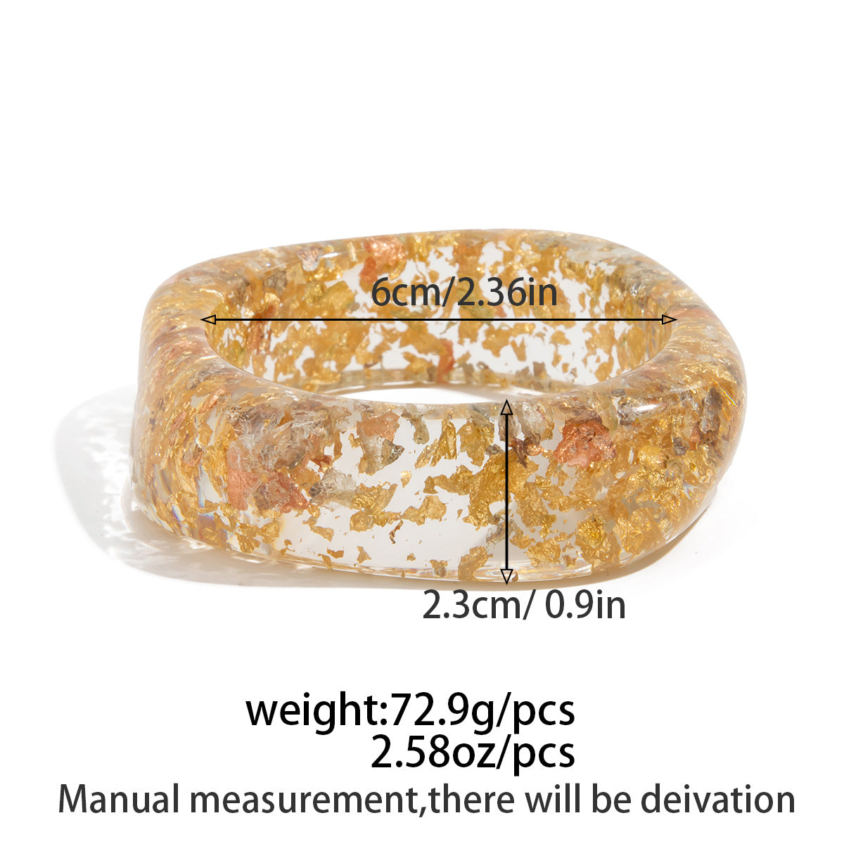 Planderful Vienna Verve Gold Foil Wide Bracelet For Women Exaggerated Statement Jewelry