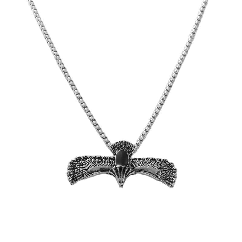 Personalized Retro Eagle Pendant Necklace for Men in Titanium Steel - Trendy Animal Design